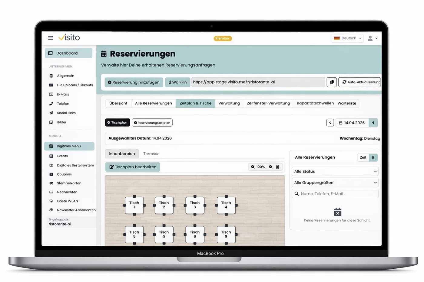 visito.me Plattform Screenshot